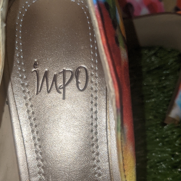 Impo Tera Multi Colo Heels  Size 6.5 Floral 3.5” Heel Peep Toe Shoes - Picture 9 of 10